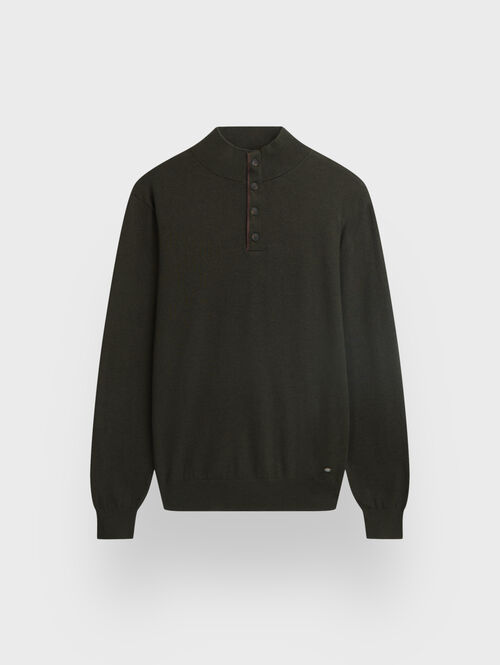 JERSEY BUTTON COLLAR VERDE