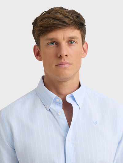 CAMISA OXFORD STRIPES CELESTE