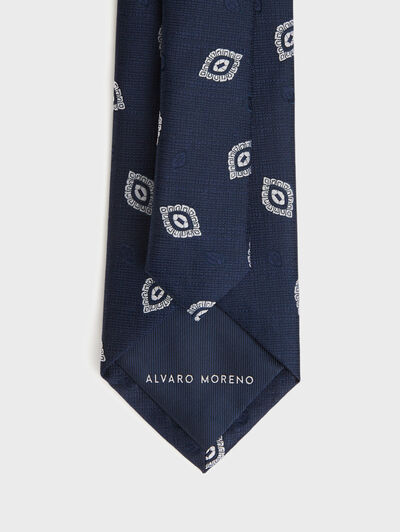 CORBATA JAQUARD MF AZUL MARINO