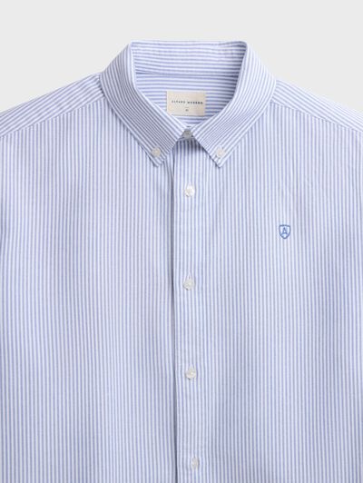 CAMISA OXFORD STRIPES AZUL
