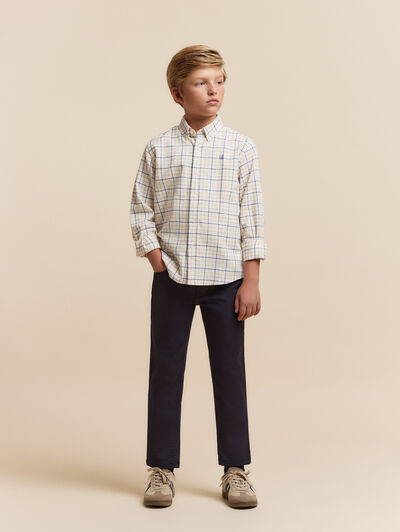 CAMISA FLANNEL CHECKS KIDS NARANJA