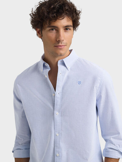 CAMISA OXFORD MIL RAYAS AZUL