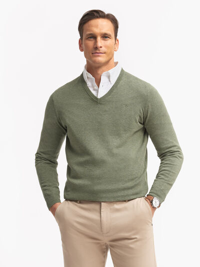 JERSEY V-NECK VERDE