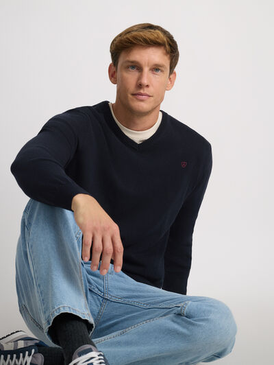 JERSEY V-NECK TRENDY AZUL MARINO