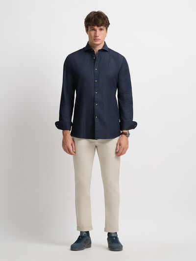 CAMISA DENIM TIE AZUL MARINO