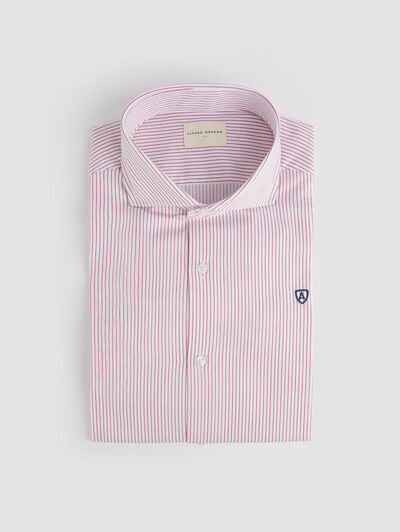 CAMISA VESTIR RAYAS ROJO