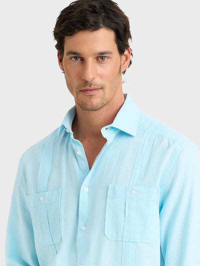 CUBANA LINO CHAMBRAY VERDE AGUA