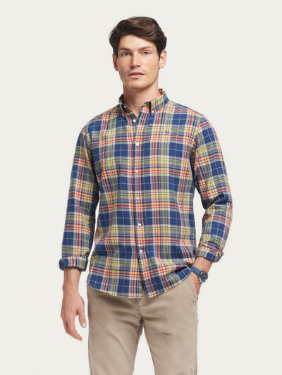 CAMISA FLANNEL TARTAN AZUL