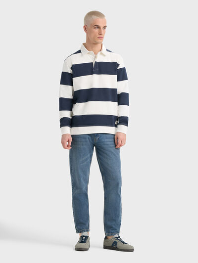 POLO RAYAS AZUL MARINO