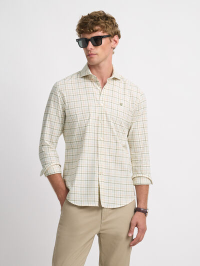 CAMISA HUNTER CHECKS CAMEL