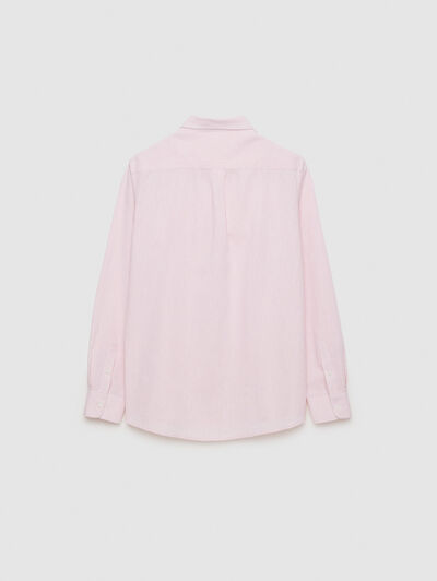 CAMISA LINO C. BOTON SALM&Oacute;N
