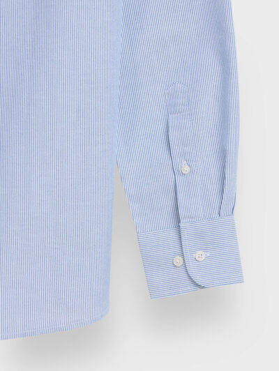 CAMISA MIL RAYAS POCKET AZUL