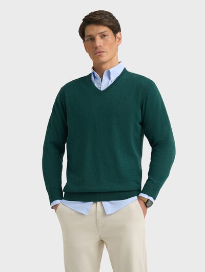 JERSEY V-NECK VERDE