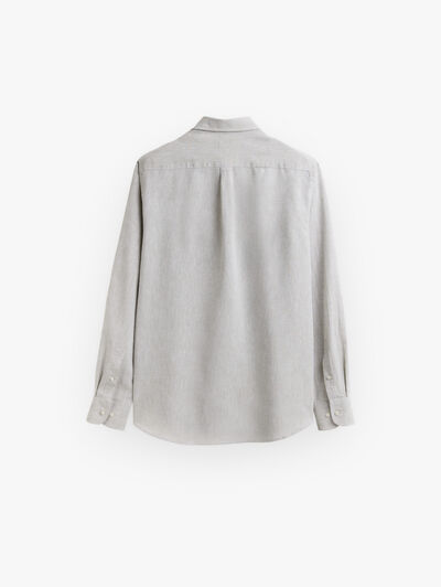 CAMISA LINO BOLSILLO VERDE