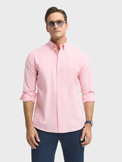 CAMISA OXFORD STRIPES CORAL