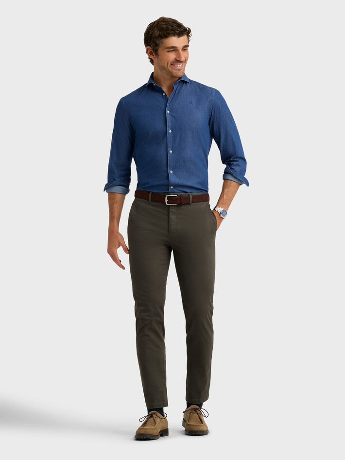 CAMISA DENIM JACK AZUL MARINO