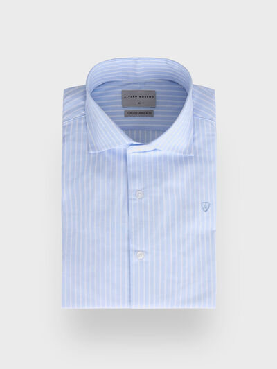 CAMISA ROMA RAYAS CELESTE