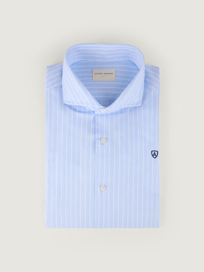 CAMISA VESTIR RAYAS CELESTE