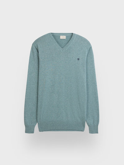 JERSEY V-NECK TRENDY TURQUESA