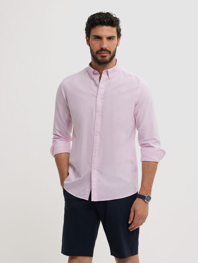 CAMISA OXFORD STRIPES ROSA