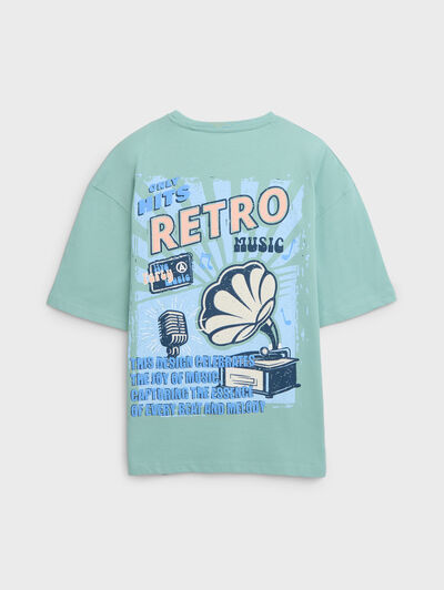 CAMISETA RETRO VERDE AGUA