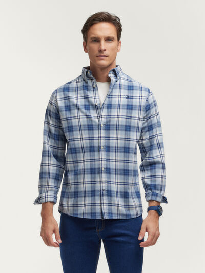 CAMISA FLANNEL TARTAN AZUL