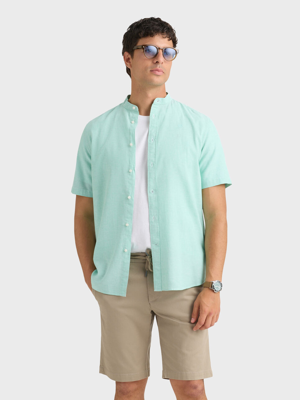 CAMISA LINO M.CORTA MAO
