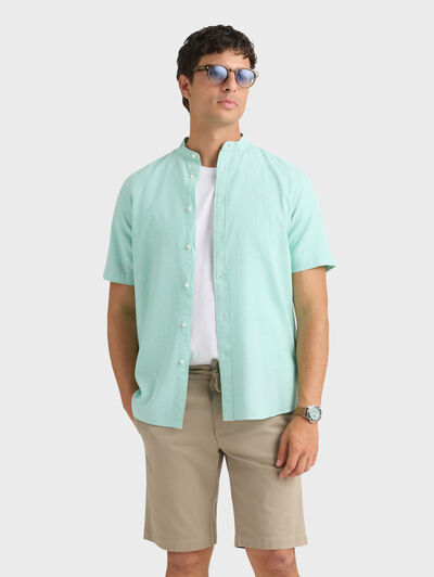 CAMISA LINO M.CORTA MAO VERDE