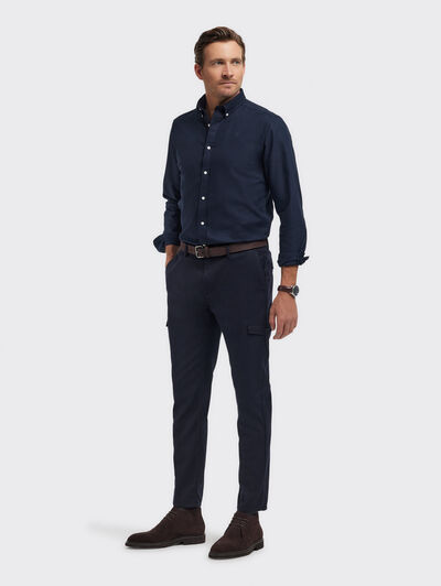 PANTALON CARGO FRANELA AZUL MARINO