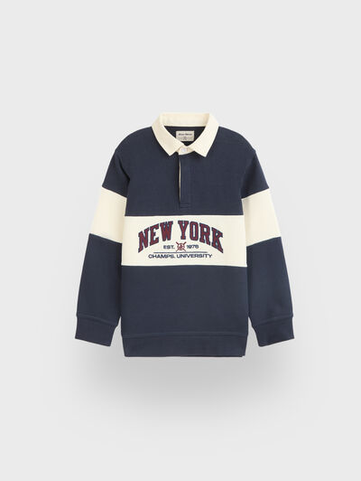 SUDADERA POLO NEW YORK KIDS AZUL MARINO