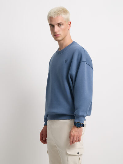 SUDADERA BASICA OVERSIZE AZUL