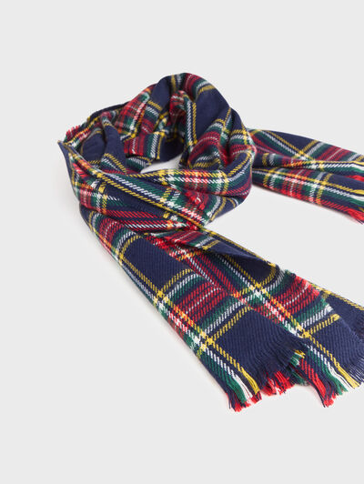 BUFANDA CHECKS AZUL MARINO