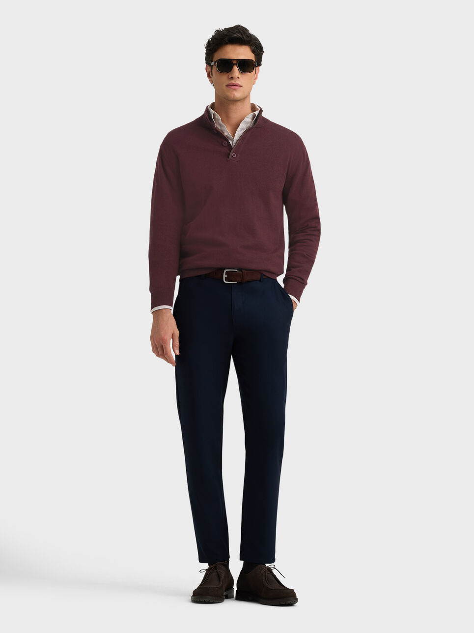 JERSEY BUTTON COLLAR