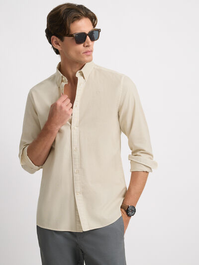 CAMISA OXFORD DYE BEIGE