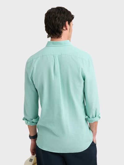CAMISA LINO C.BOTON VERDE