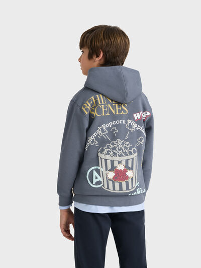 SUDADERA POPCORN KIDS AZUL MARINO