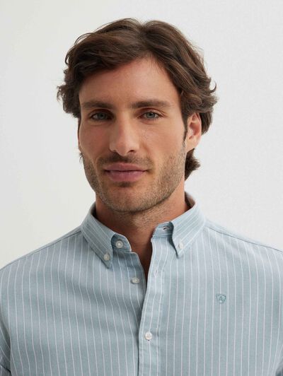 CAMISA OXFORD STRIPES AZUL