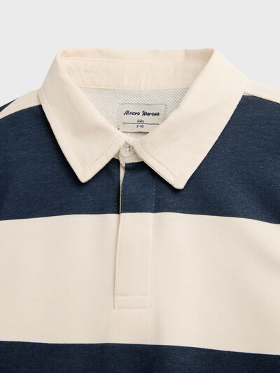 SUDADERA POLO RAYAS KIDS BEIGE