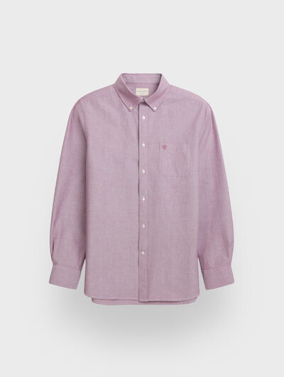 CAMISA OXFORD POCKET BURDEOS
