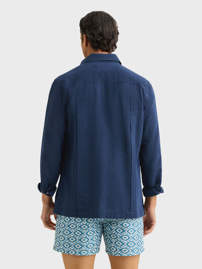 CUBANA LINO CHAMBRAY AZUL MARINO