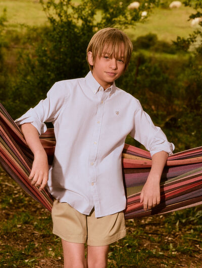 CAMISA OXFORD MIL RAYAS KIDS VERDE