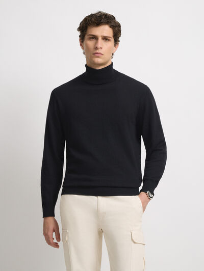 JERSEY ROLL COLLAR NEGRO