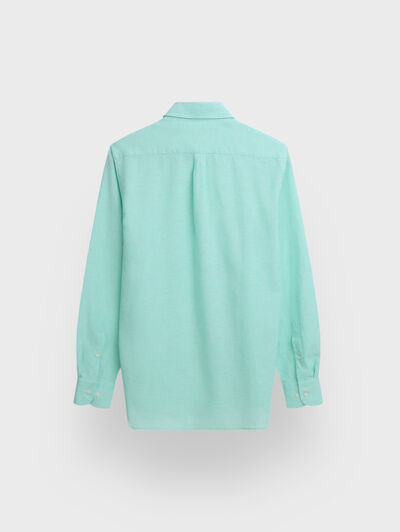 CAMISA LINO CHAMBRAY VERDE AGUA