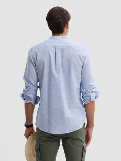 POLERA LINO RAYAS MAO AZUL