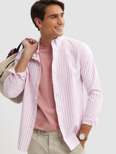 CAMISA OXFORD SUNSET CORAL