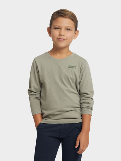 CAMISETA CAMPING KIDS M/L VERDE