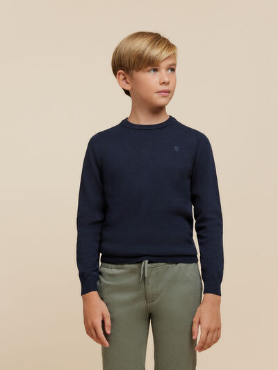 JERSEY ROUND NECK KIDS AZUL MARINO