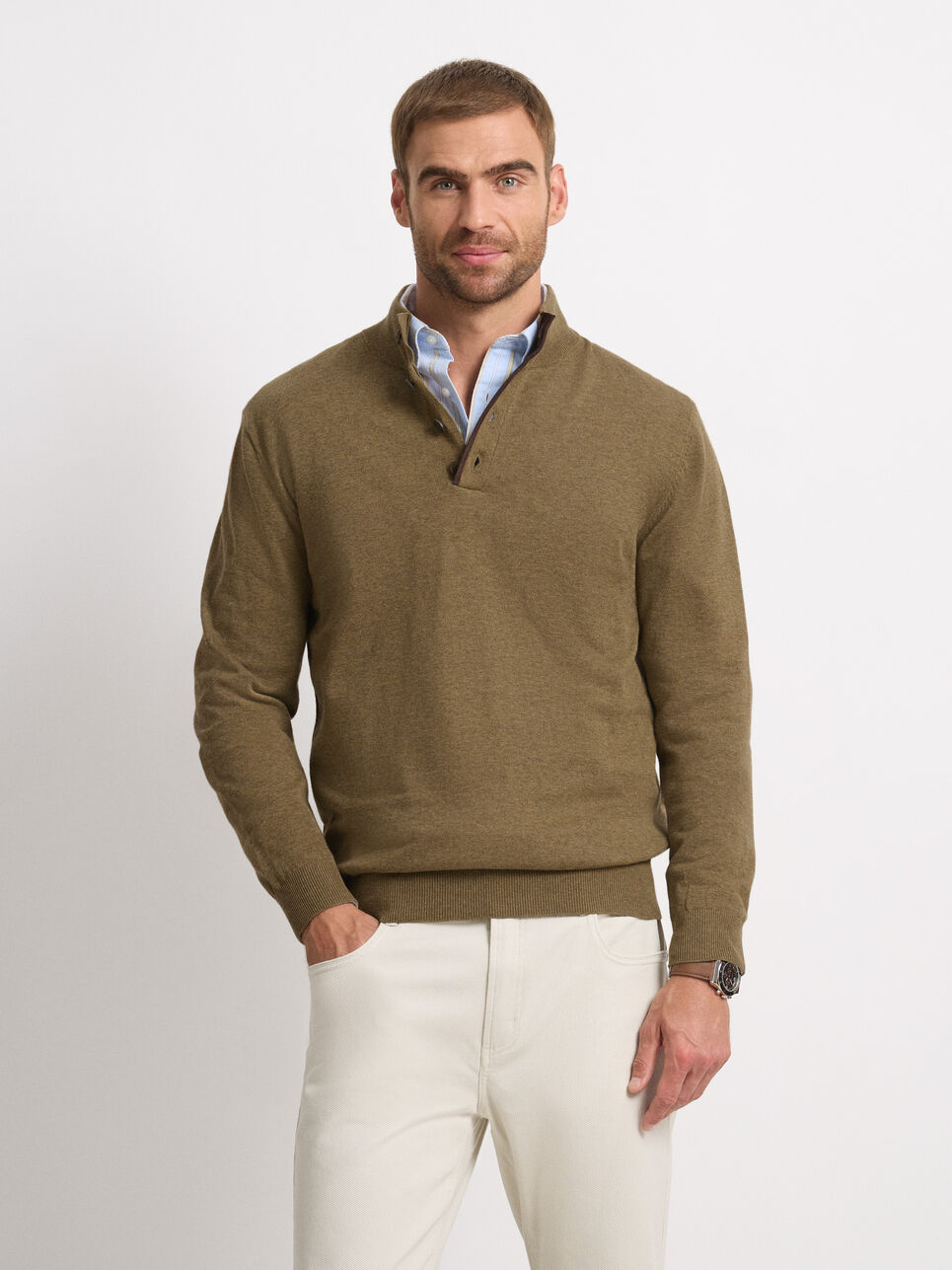 JERSEY BUTTON COLLAR