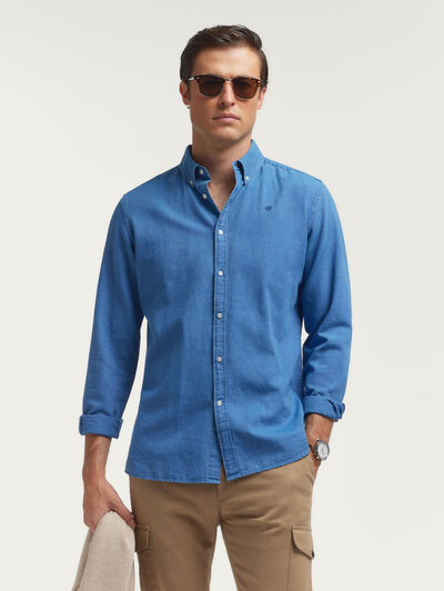 CAMISA DENIM OXFORD AZUL