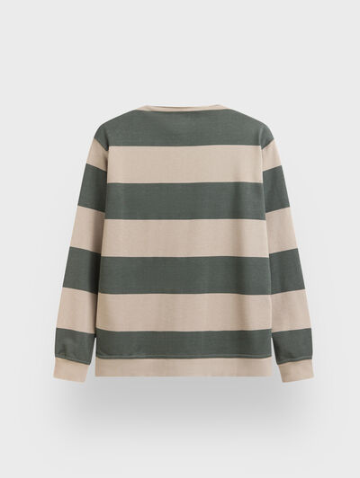 SUDADERA POLO RAYAS CAMEL